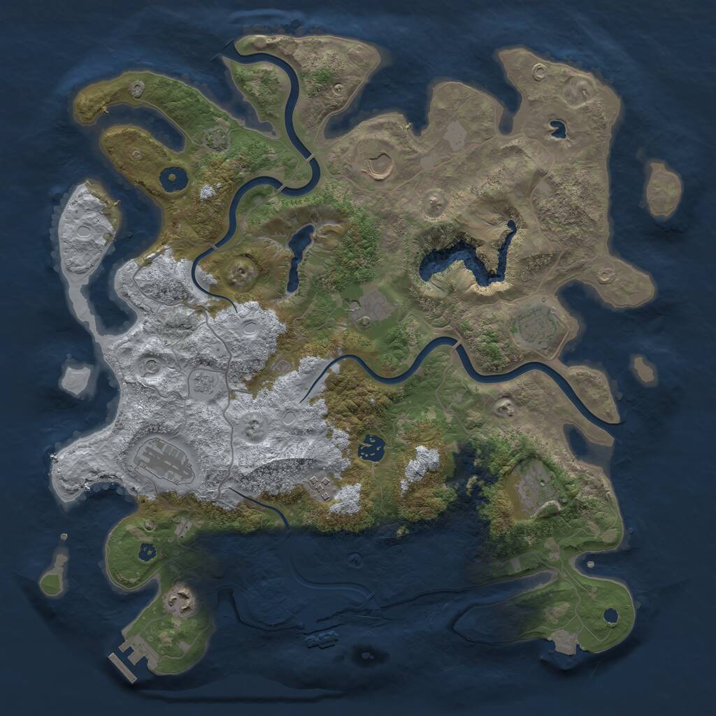 Rust Map: Procedural Map, Size: 4000, Seed: 145, 14 Monuments