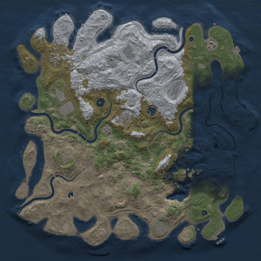 Rust Map: Procedural Map, Size: 4495, Seed: 96056459, 17 Monuments