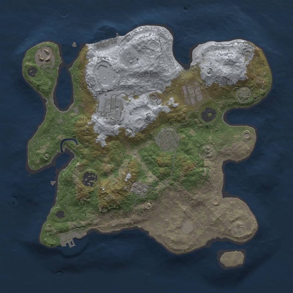 Rust Map: Procedural Map, Size: 3000, Seed: 1713121419, 14 Monuments