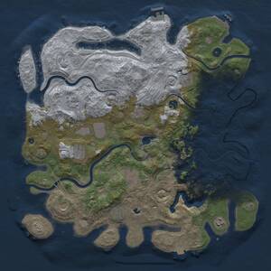 Thumbnail Rust Map: Procedural Map, Size: 4500, Seed: 83645234, 17 Monuments