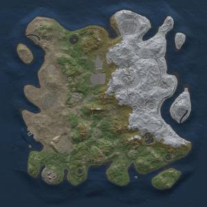 Thumbnail Rust Map: Procedural Map, Size: 3500, Seed: 45545445, 15 Monuments