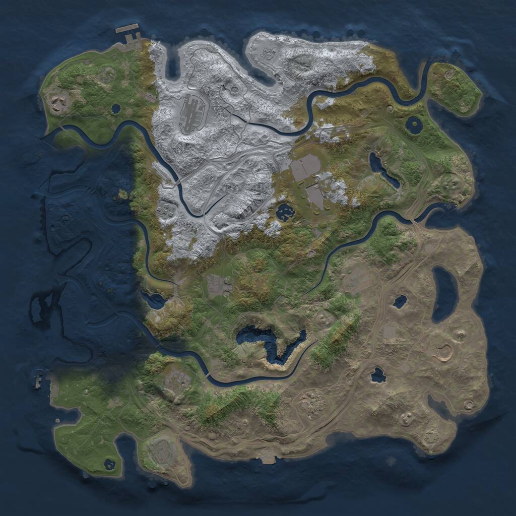 Rust Map: Procedural Map, Size: 4500, Seed: 1008739770, 17 Monuments