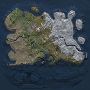 Thumbnail Rust Map: Procedural Map, Size: 3750, Seed: 65507301, 14 Monuments