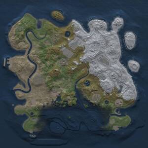 Thumbnail Rust Map: Procedural Map, Size: 3750, Seed: 65507301, 15 Monuments
