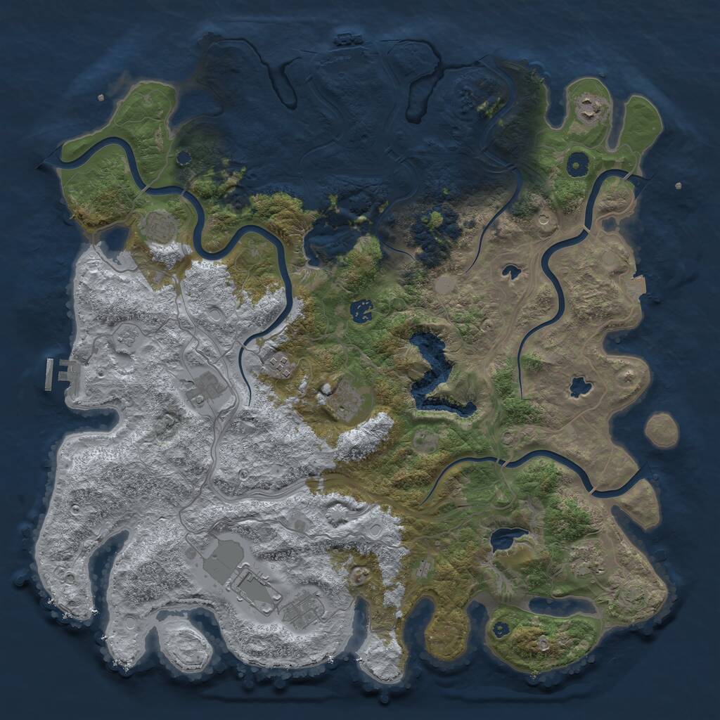 Rust Map: Procedural Map, Size: 4500, Seed: 60123, 15 Monuments