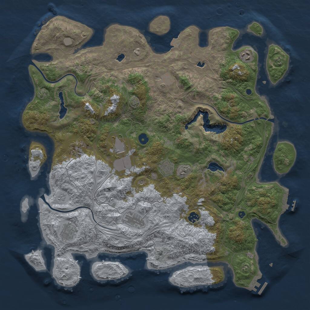 Rust Map: Procedural Map, Size: 4500, Seed: 261669127, 14 Monuments