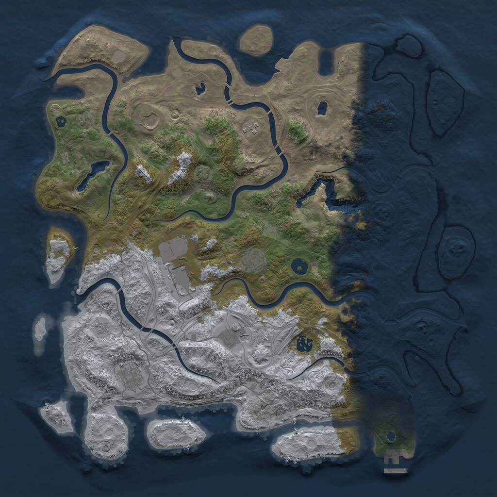 Rust Map: Procedural Map, Size: 4500, Seed: 261669127, 12 Monuments