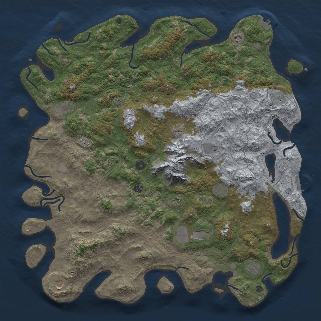 Rust Map: Procedural Map, Size: 5000, Seed: 39257564, 19 Monuments