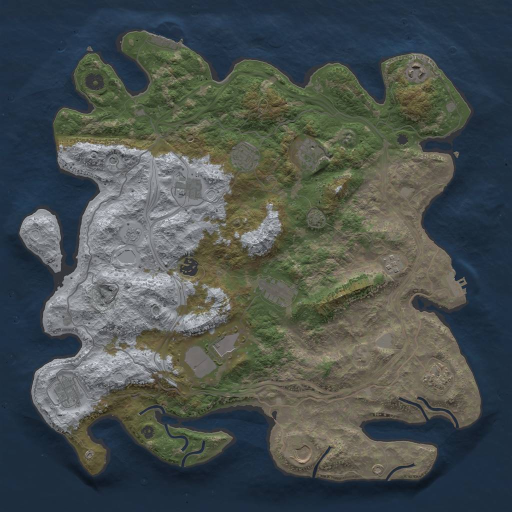 Rust Map: Procedural Map, Size: 4250, Seed: 1378305387, 19 Monuments