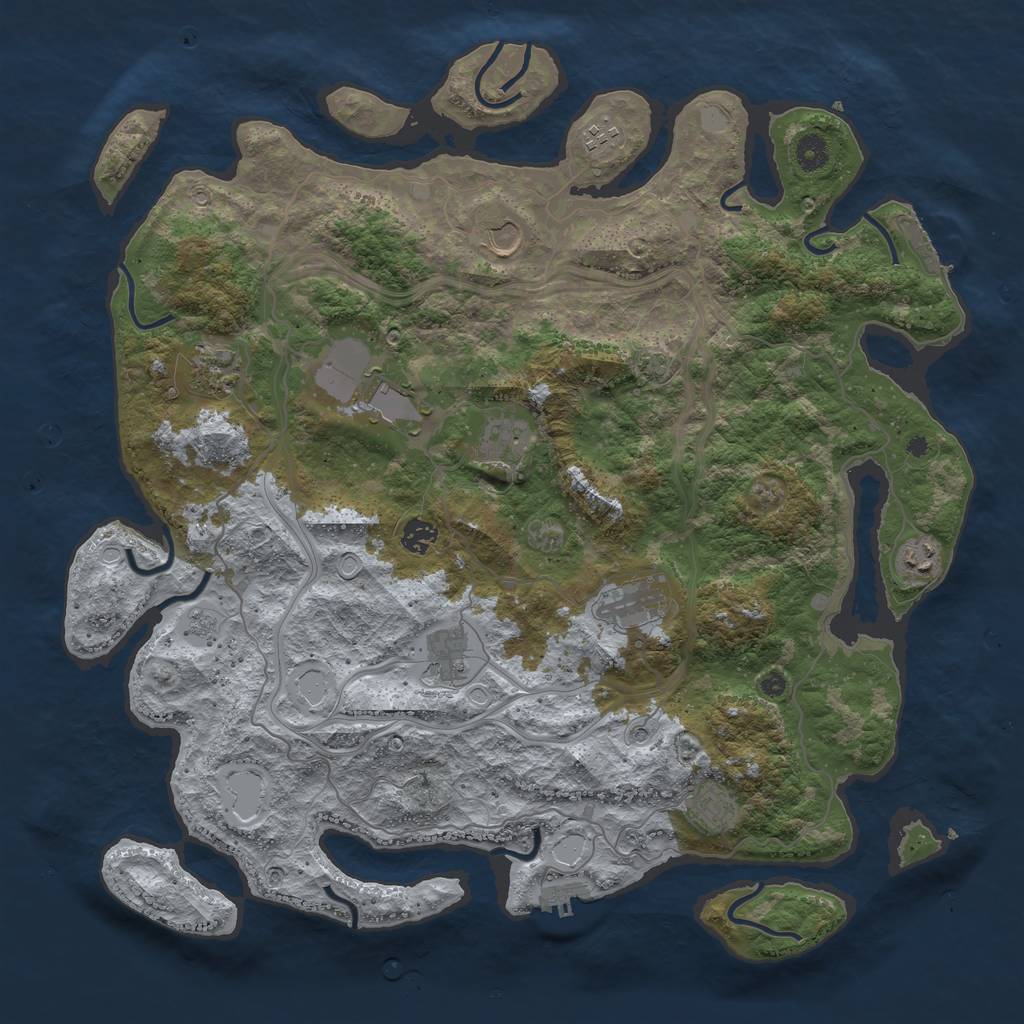 Rust Map: Procedural Map, Size: 4400, Seed: 20075756, 18 Monuments