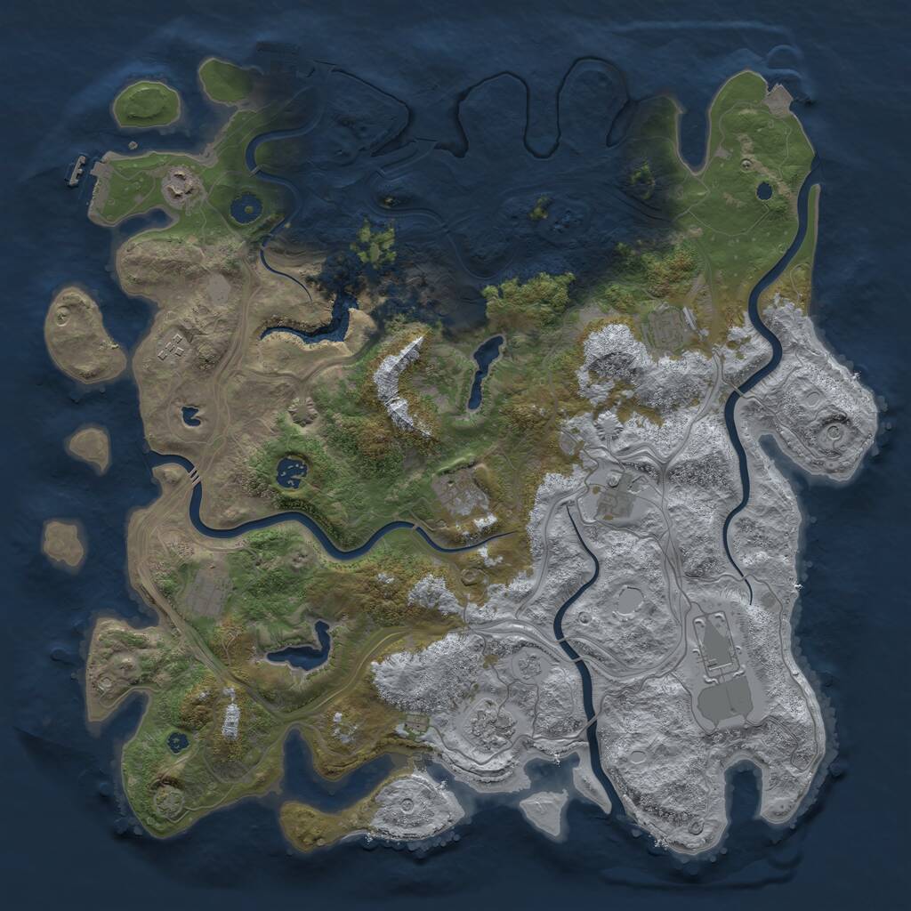 Rust Map: Procedural Map, Size: 4500, Seed: 81205, 15 Monuments