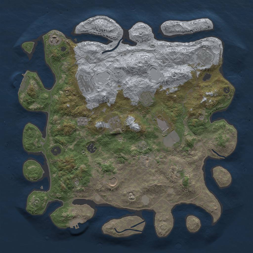 Rust Map: Procedural Map, Size: 4000, Seed: 24092409, 18 Monuments