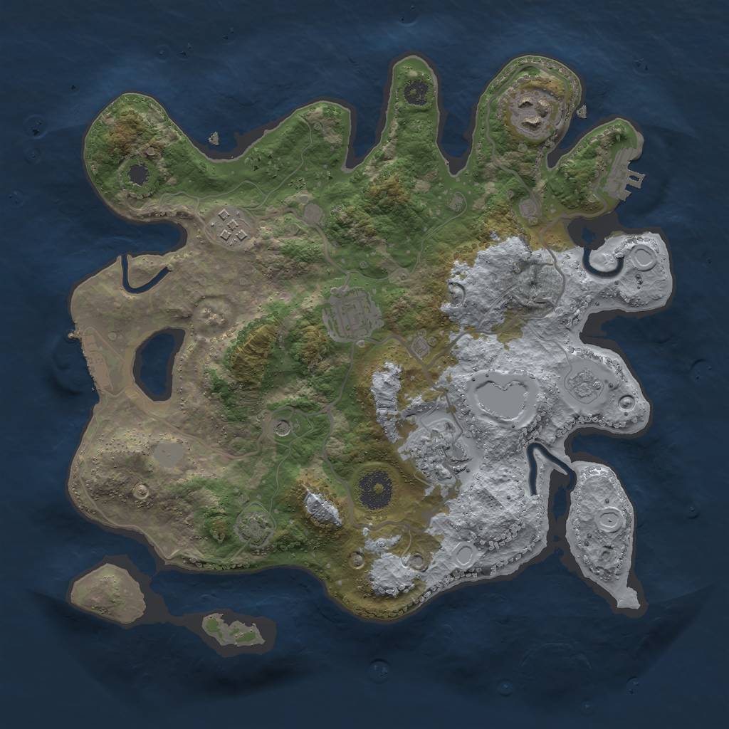 Rust Map: Procedural Map, Size: 3000, Seed: 342344, 12 Monuments