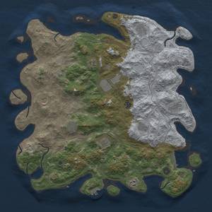 Thumbnail Rust Map: Procedural Map, Size: 4500, Seed: 535752109, 19 Monuments