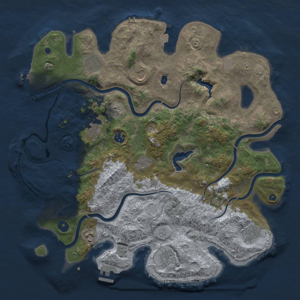 Rust Map: Procedural Map, Size: 4100, Seed: 13456, 15 Monuments