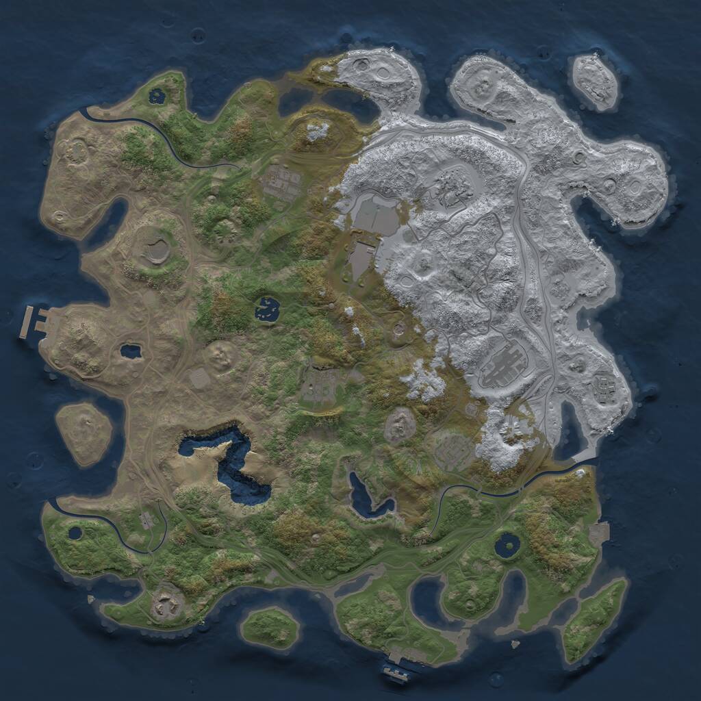 Rust Map: Procedural Map, Size: 4250, Seed: 476038460, 16 Monuments