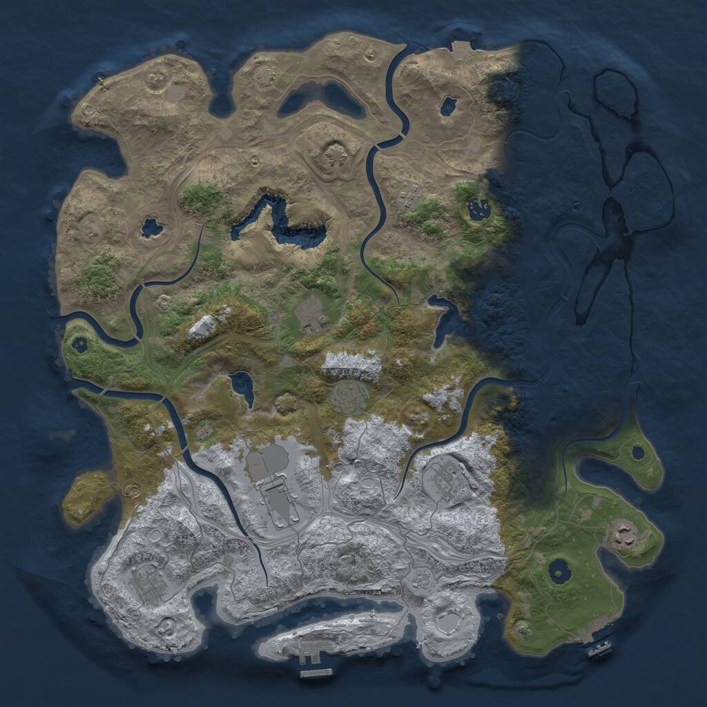 Rust Map: Procedural Map, Size: 4500, Seed: 894065623, 14 Monuments
