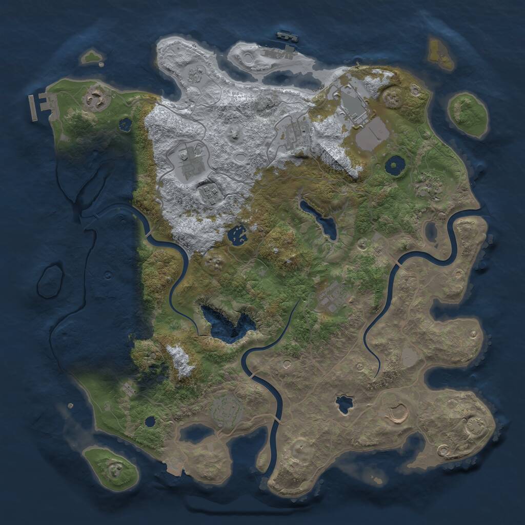 Rust Map: Procedural Map, Size: 4000, Seed: 2497683, 16 Monuments