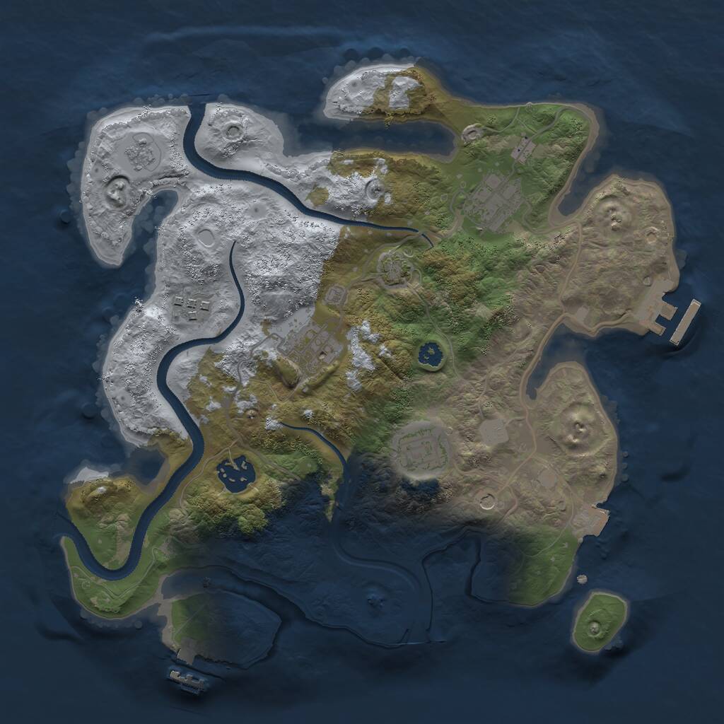 Rust Map: Procedural Map, Size: 3000, Seed: 650602413, 11 Monuments