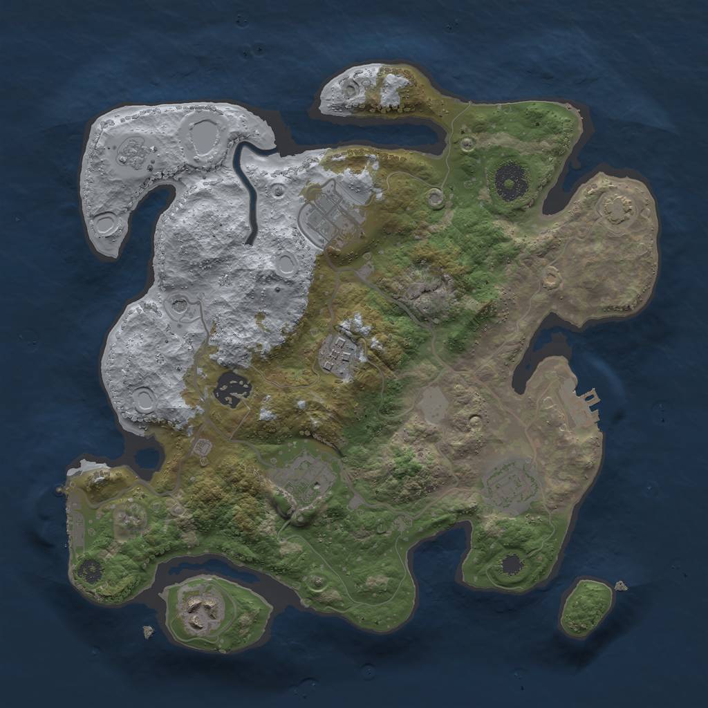 Rust Map: Procedural Map, Size: 3000, Seed: 650602413, 14 Monuments