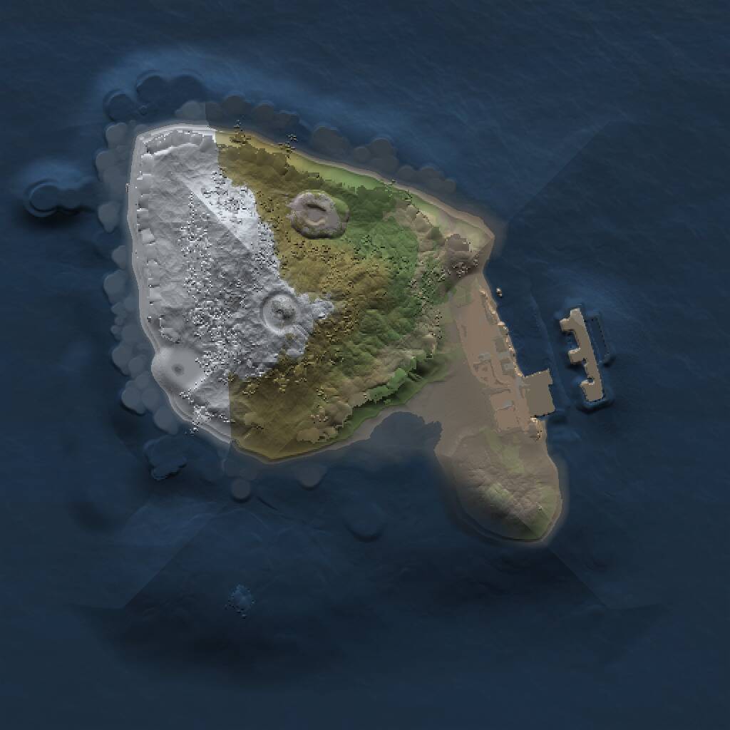 Rust Map: Procedural Map, Size: 1200, Seed: 1234567800, 2 Monuments