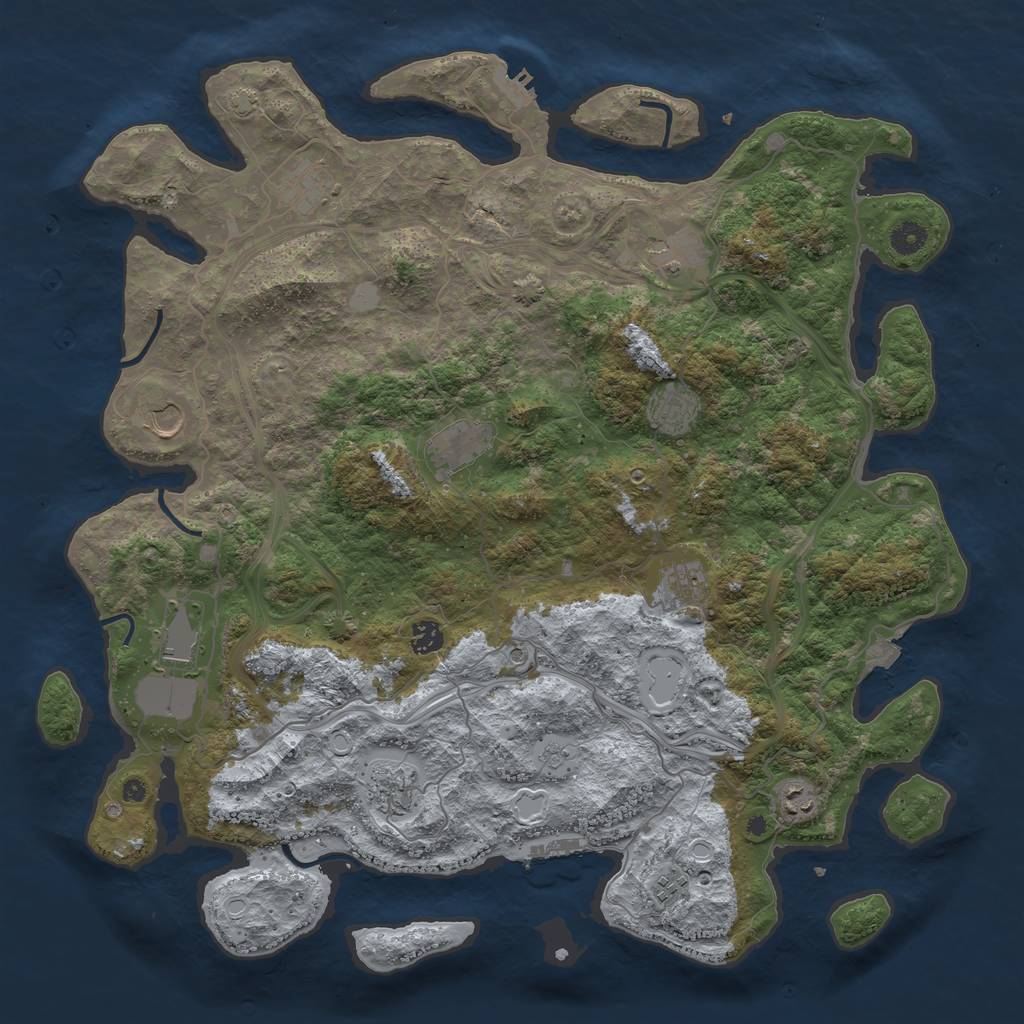 Rust Map: Procedural Map, Size: 4500, Seed: 6159, 19 Monuments