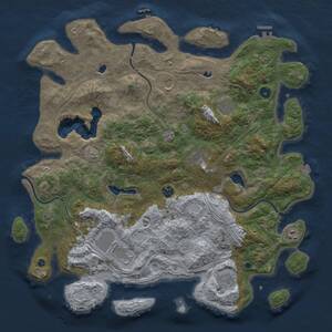 Thumbnail Rust Map: Procedural Map, Size: 4500, Seed: 6159, 14 Monuments