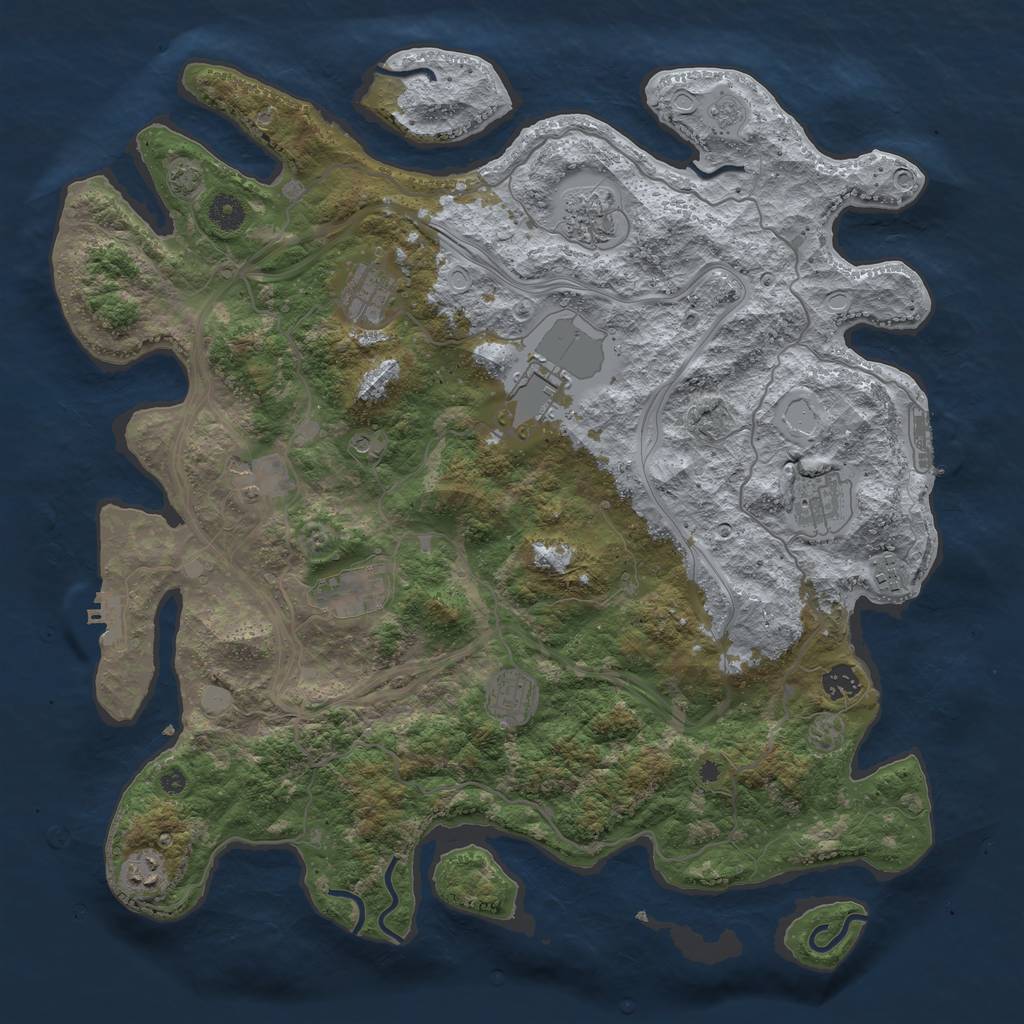 Rust Map: Procedural Map, Size: 4250, Seed: 1944400612, 18 Monuments
