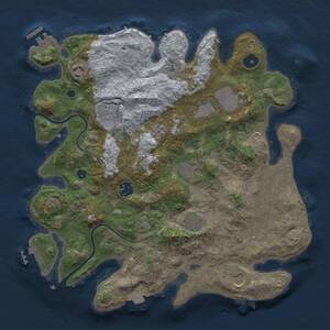 Thumbnail Rust Map: Procedural Map, Size: 3500, Seed: 2121970751, 14 Monuments