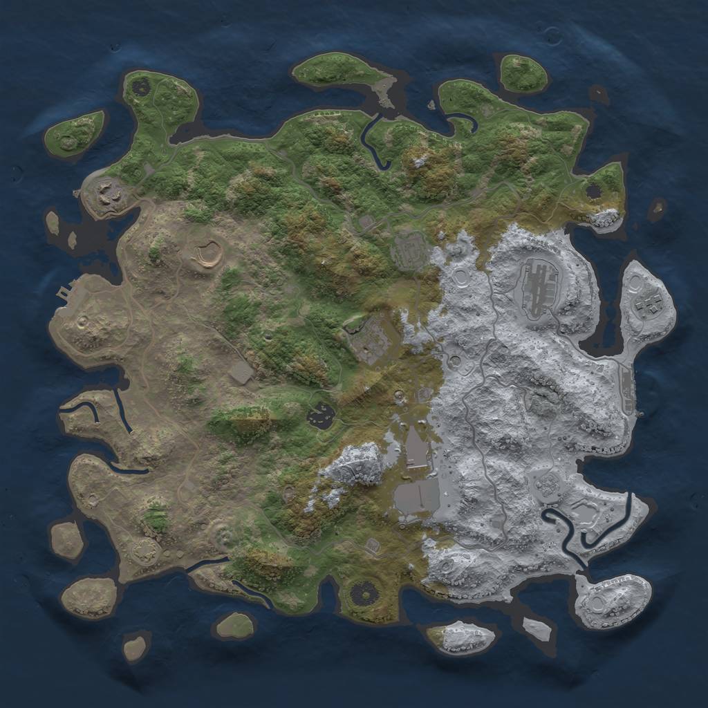 Rust Map: Procedural Map, Size: 4000, Seed: 88168910, 16 Monuments