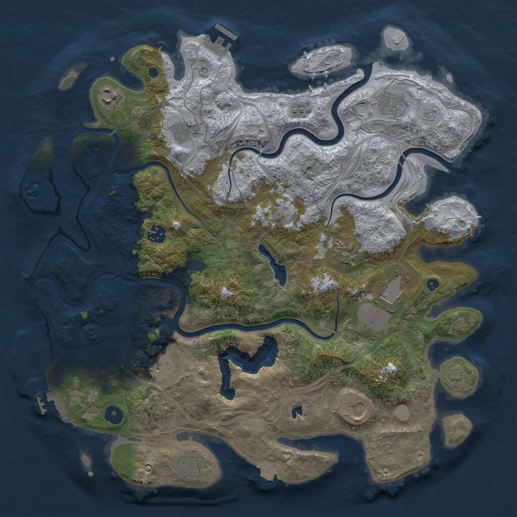 Rust Map: Procedural Map, Size: 4250, Seed: 1688, 16 Monuments