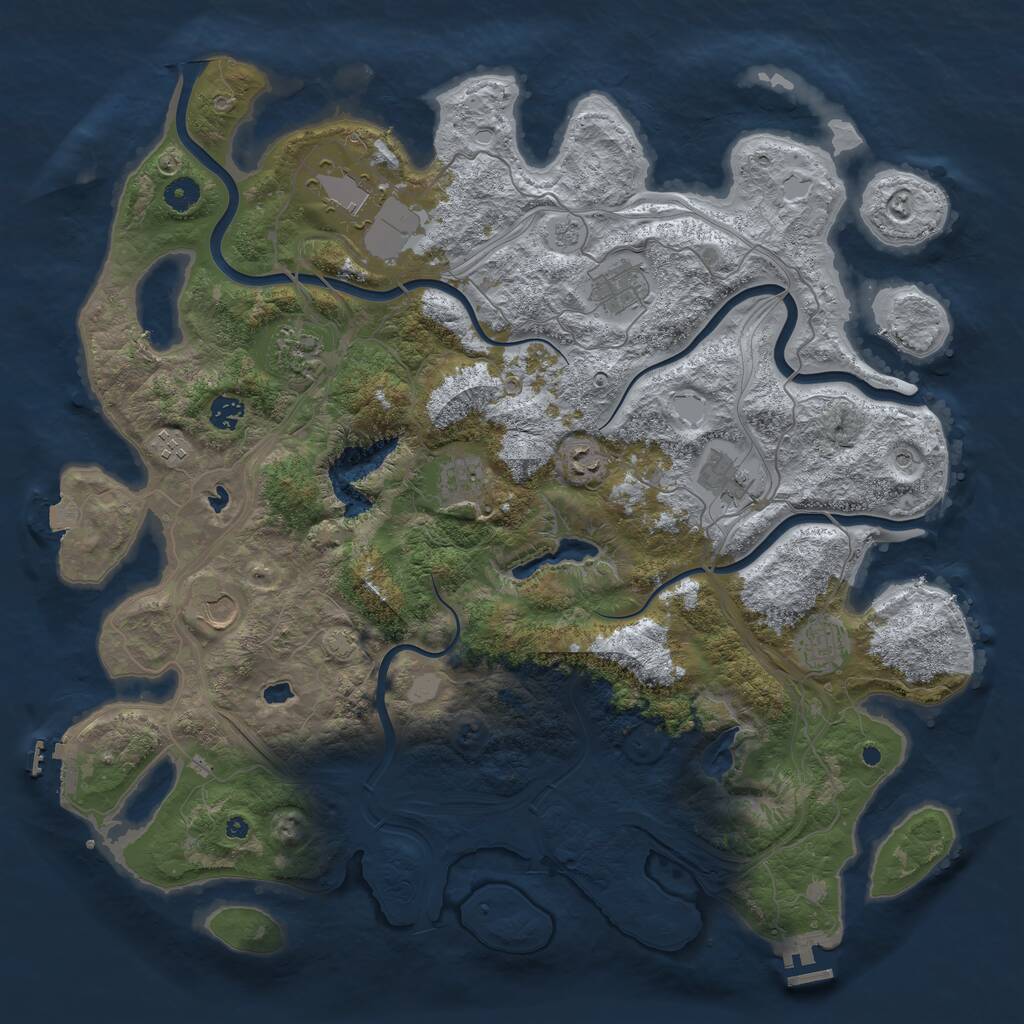 Rust Map: Procedural Map, Size: 4500, Seed: 1858032432, 16 Monuments