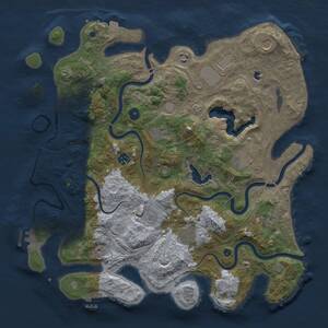 Thumbnail Rust Map: Procedural Map, Size: 4300, Seed: 7041856, 16 Monuments