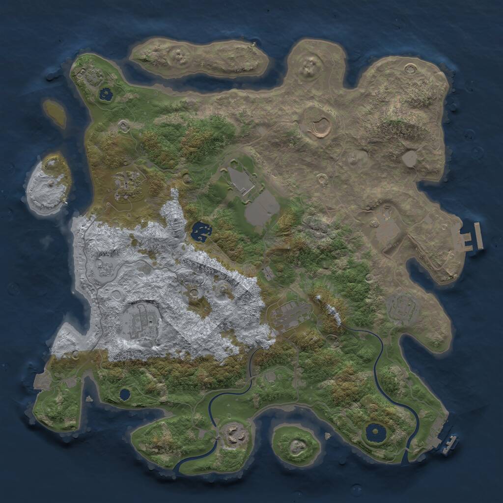 Rust Map: Procedural Map, Size: 3750, Seed: 3234, 15 Monuments