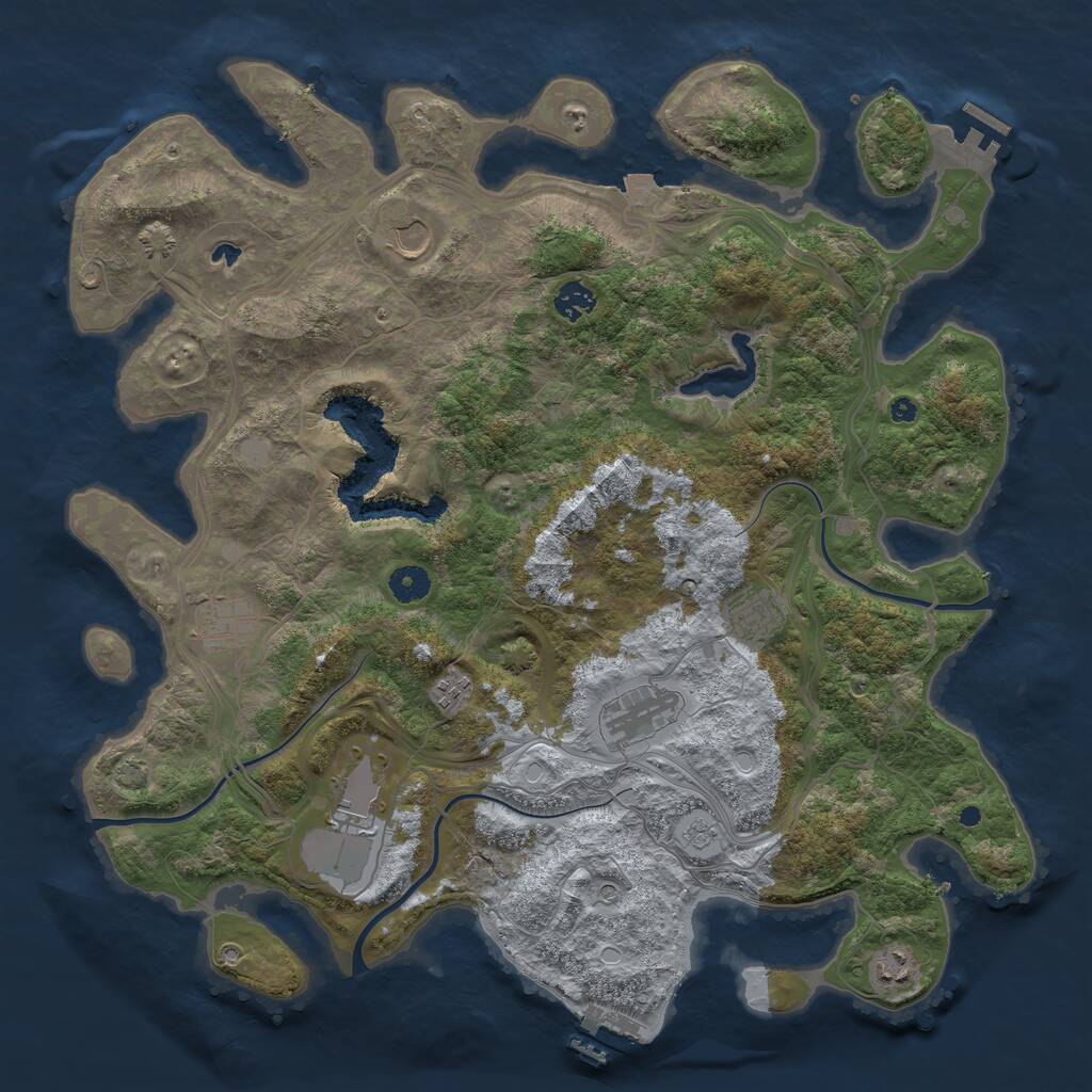 Rust Map: Procedural Map, Size: 4250, Seed: 2991361, 14 Monuments
