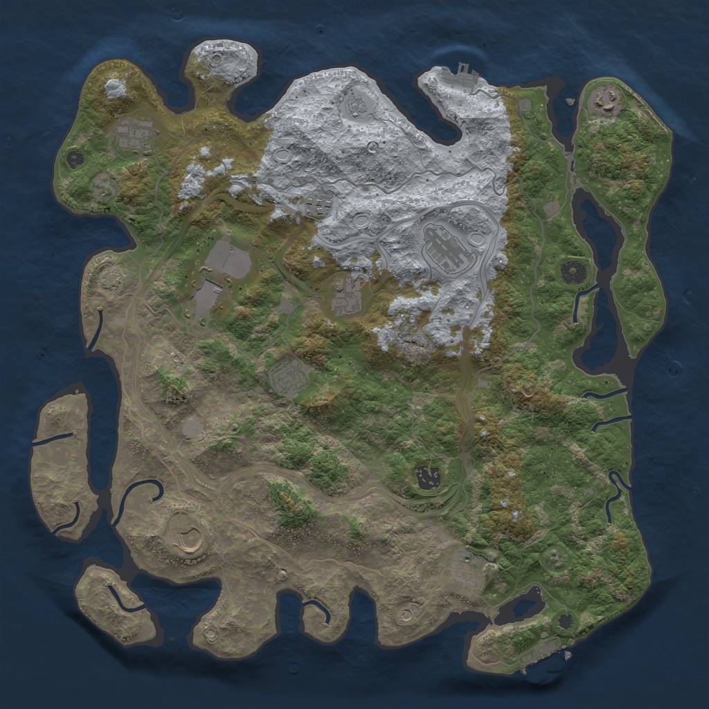 Rust Map: Procedural Map, Size: 4250, Seed: 76335824, 18 Monuments