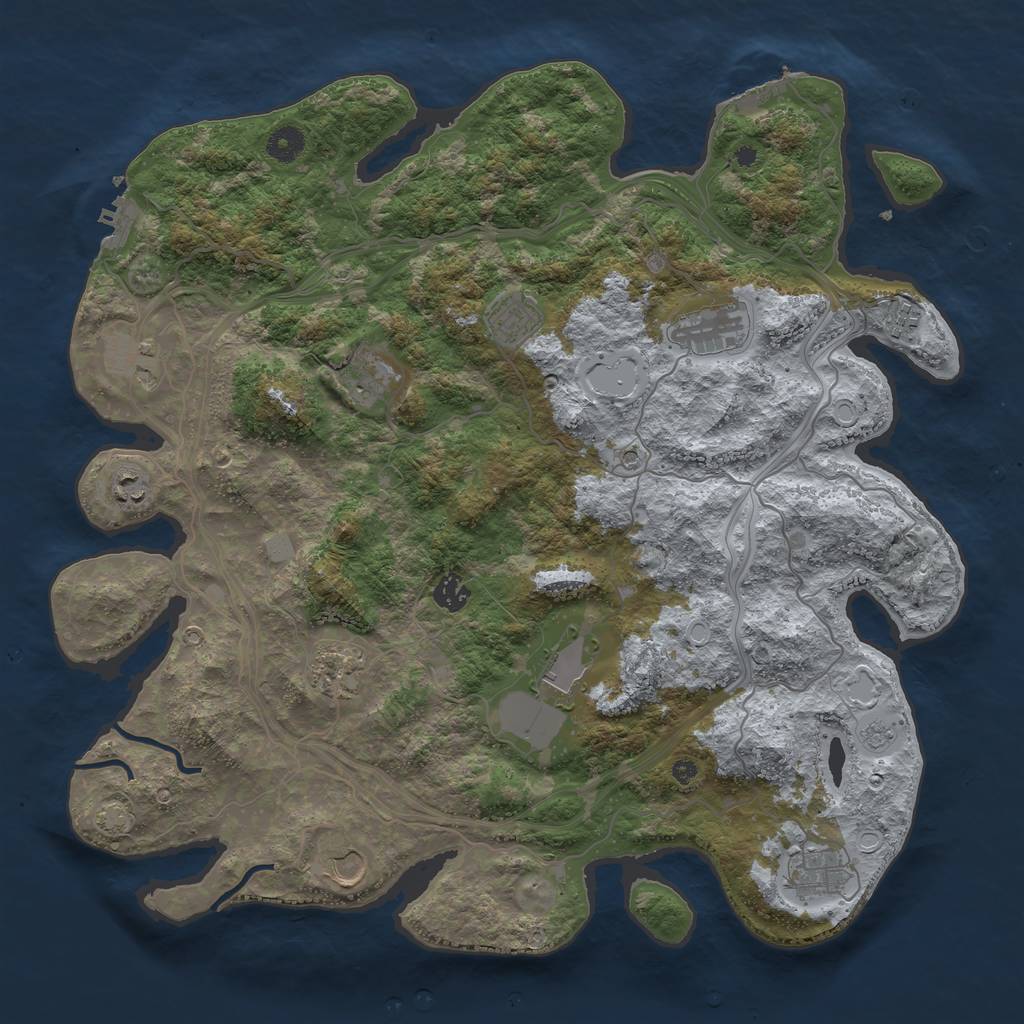Rust Map: Procedural Map, Size: 4250, Seed: 7607389, 19 Monuments