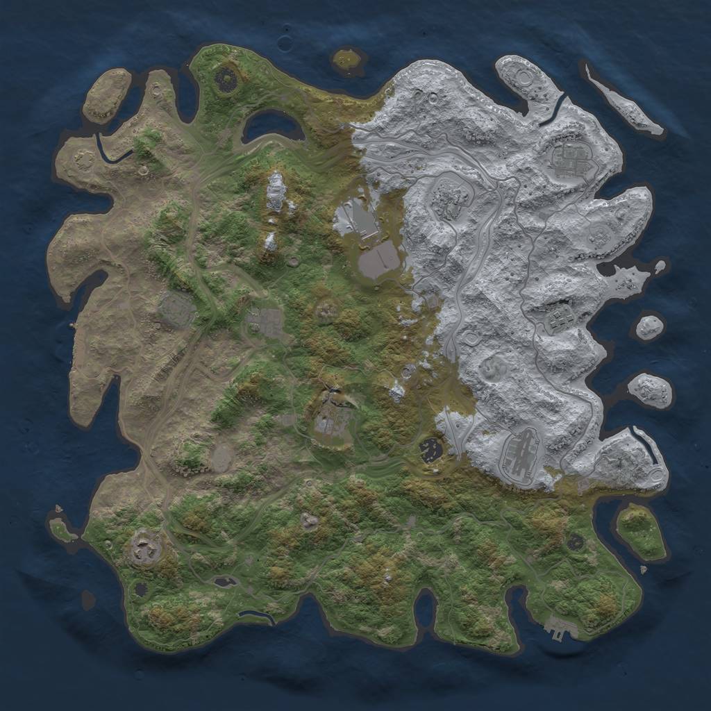 Rust Map: Procedural Map, Size: 4500, Seed: 1998462049, 18 Monuments