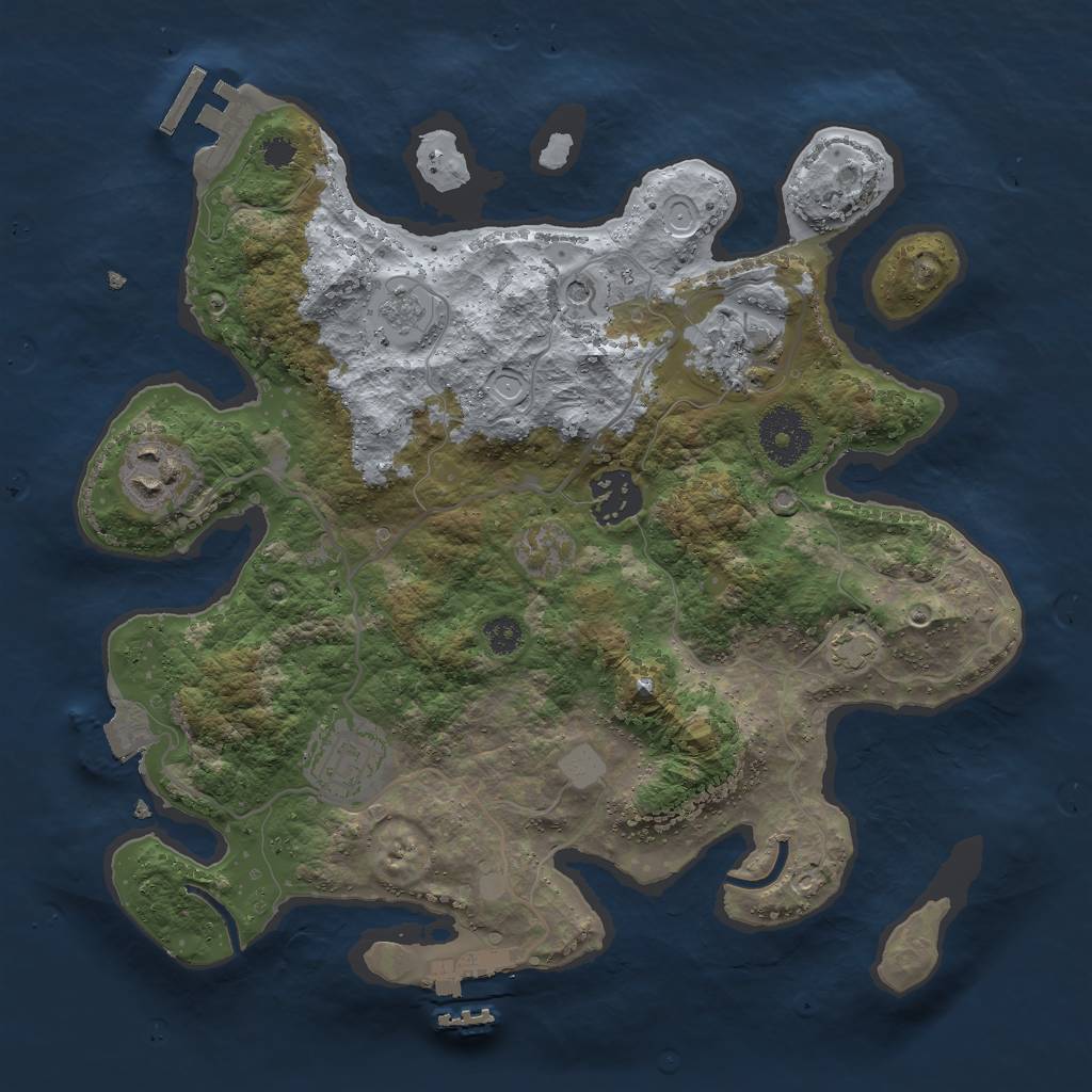 Rust Map: Procedural Map, Size: 3000, Seed: 5638235, 12 Monuments