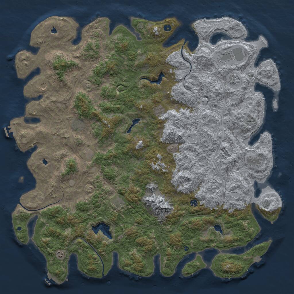 Rust Map: Procedural Map, Size: 6000, Seed: 15263748, 17 Monuments