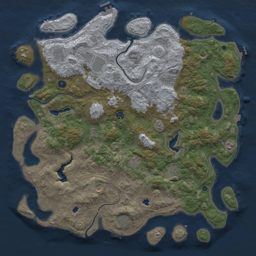 Rust Map: Procedural Map, Size: 4800, Seed: 1584921557, 17 Monuments