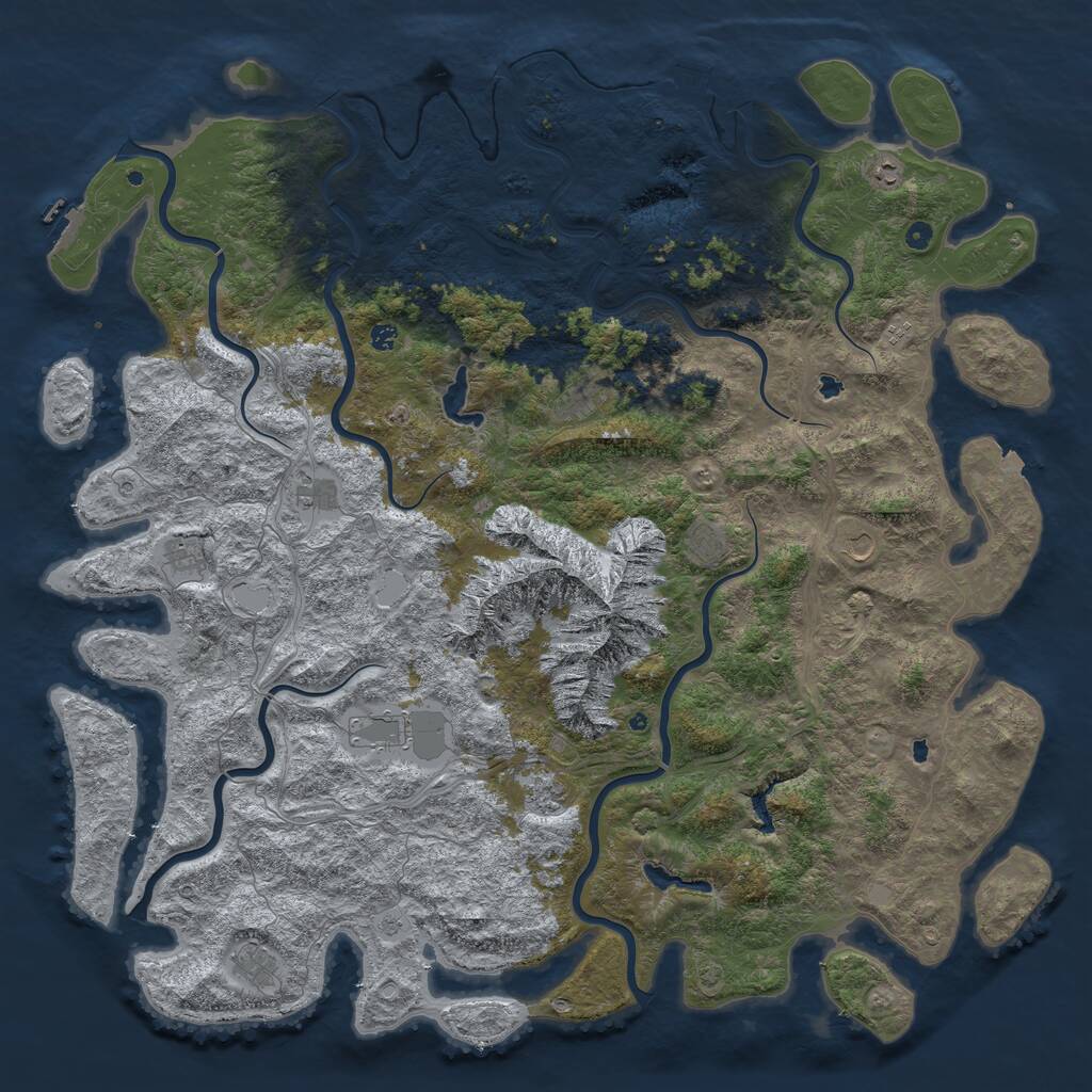 Rust Map: Procedural Map, Size: 6000, Seed: 1526439126, 17 Monuments