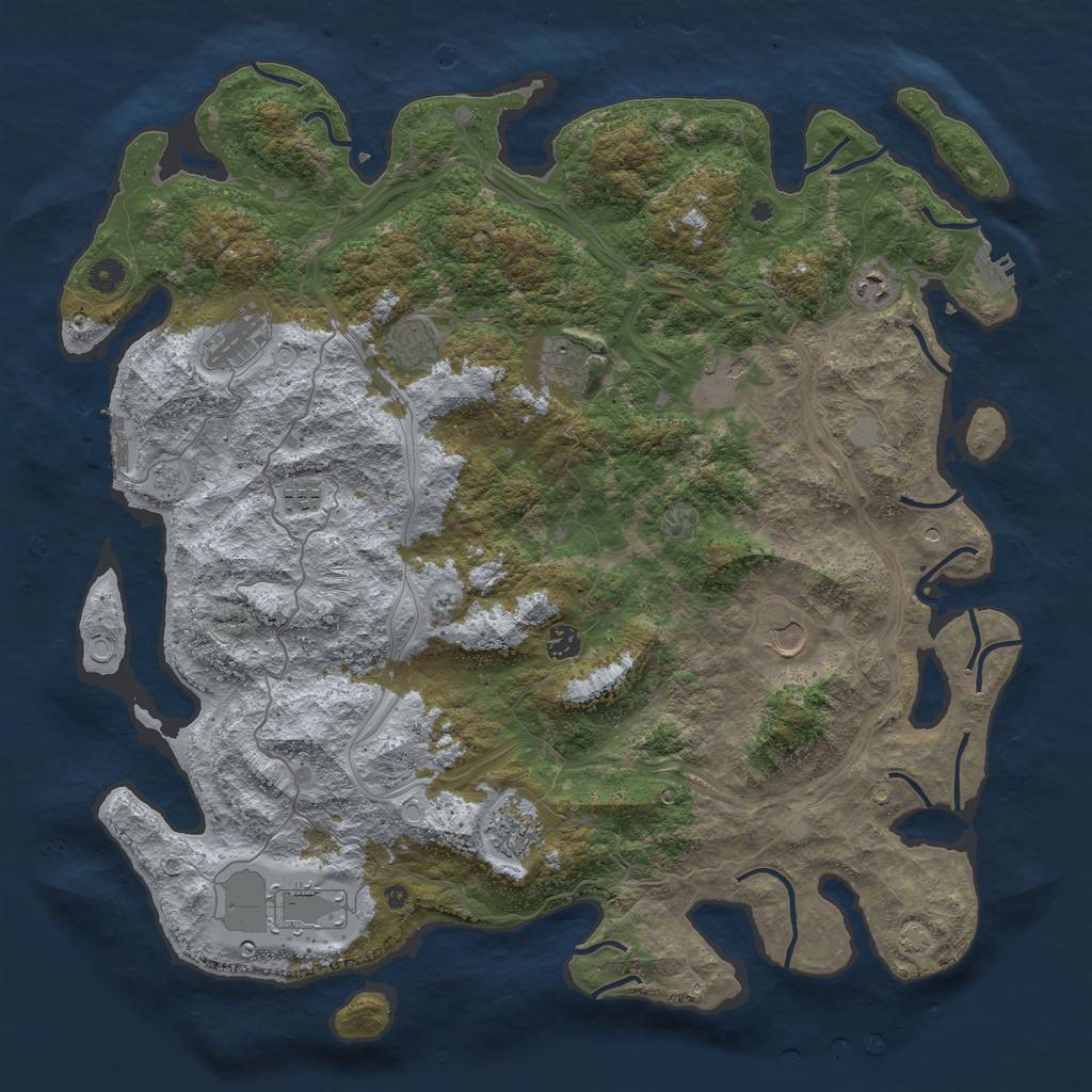 Rust Map: Procedural Map, Size: 4685, Seed: 435649, 18 Monuments