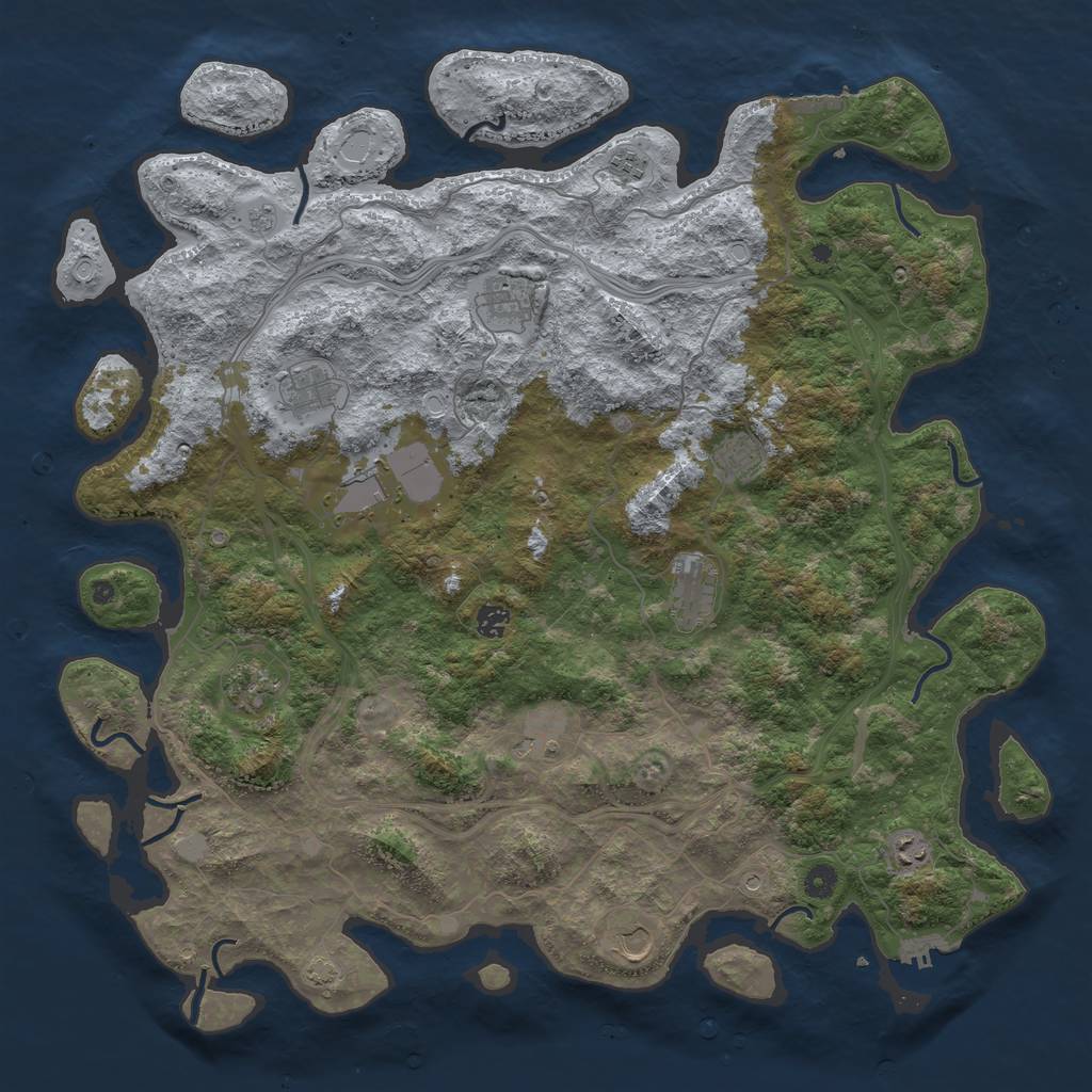 Rust Map: Procedural Map, Size: 4800, Seed: 386630304, 19 Monuments