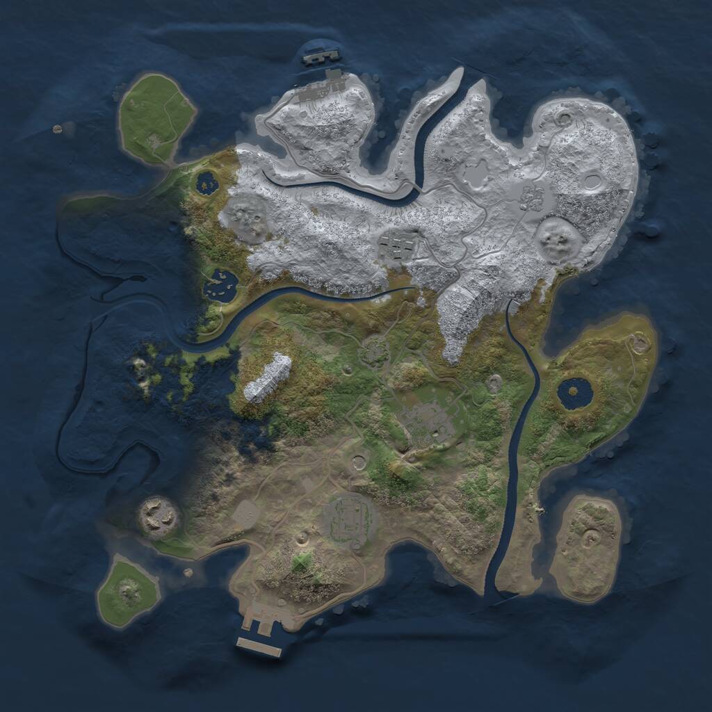 Rust Map: Procedural Map, Size: 3200, Seed: 1738800580, 11 Monuments