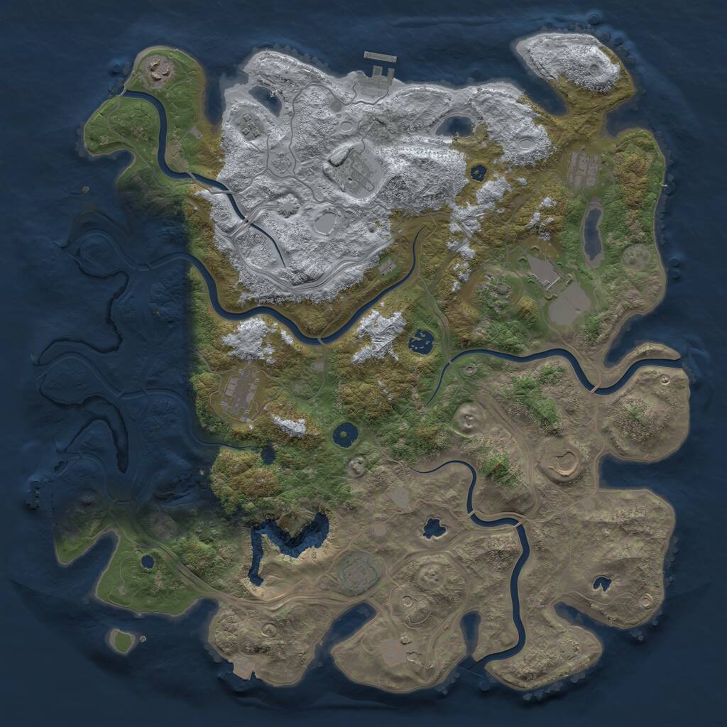 Rust Map: Procedural Map, Size: 4500, Seed: 678436056, 17 Monuments