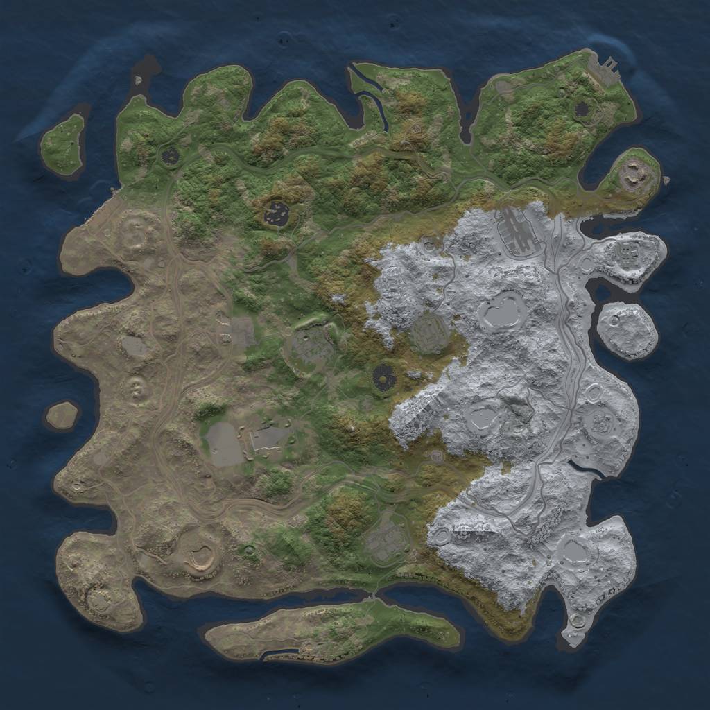 Rust Map: Procedural Map, Size: 4250, Seed: 1726337373, 18 Monuments