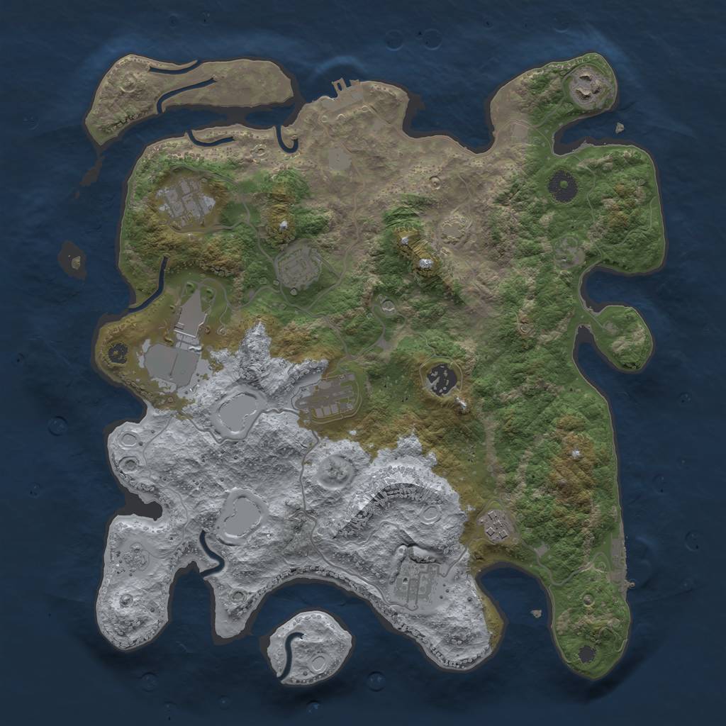 Rust Map: Procedural Map, Size: 3700, Seed: 111722488, 16 Monuments