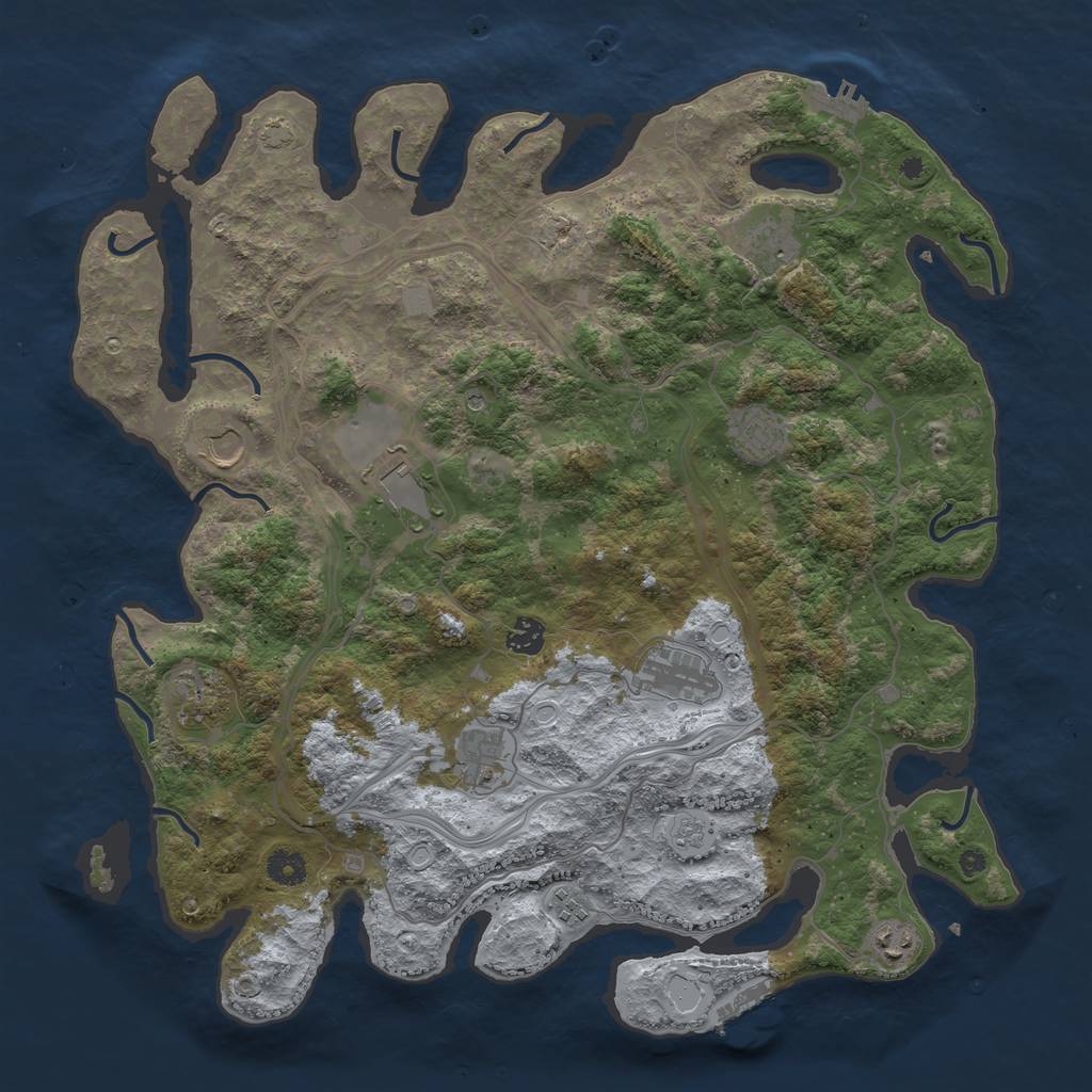 Rust Map: Procedural Map, Size: 4250, Seed: 656005018, 18 Monuments