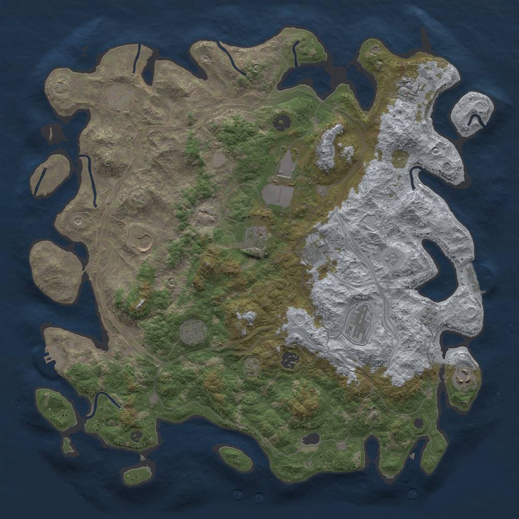 Rust Map: Procedural Map, Size: 4500, Seed: 818626, 19 Monuments